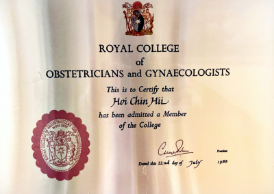 Member of Royal College of Obstetricians and Gynaecologists